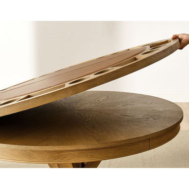 Poker Dining Table Rider, Round, 6-person, 48'', Brown